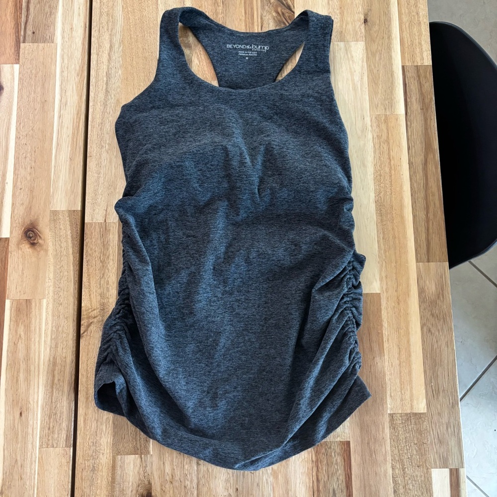 Beyond the Bump Dark Gray Racerback Maternity Tank